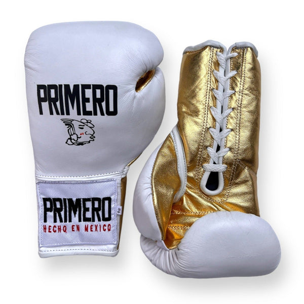 White and sales gold boxing gloves