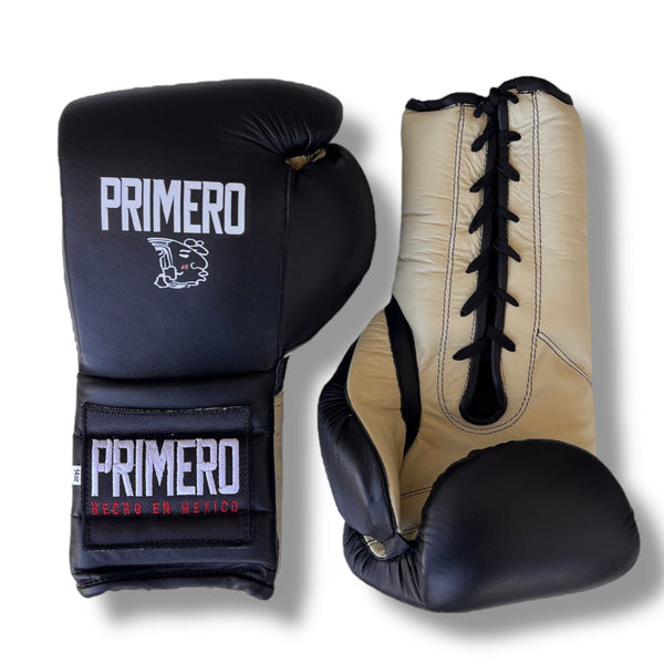 Black and Beige Professional Boxing Gloves