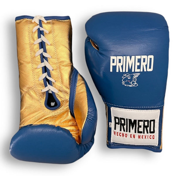 GUANTES DE BOXEO PROFESIONAL AZUL METALIZADO