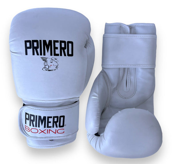 Kiss the Canvas White Boxing Gloves