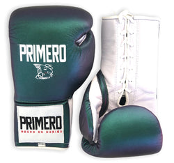 Guantes de boxeo profesionales iridiscentes verdes