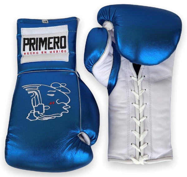 Blue Metallic Professional Training Gloves