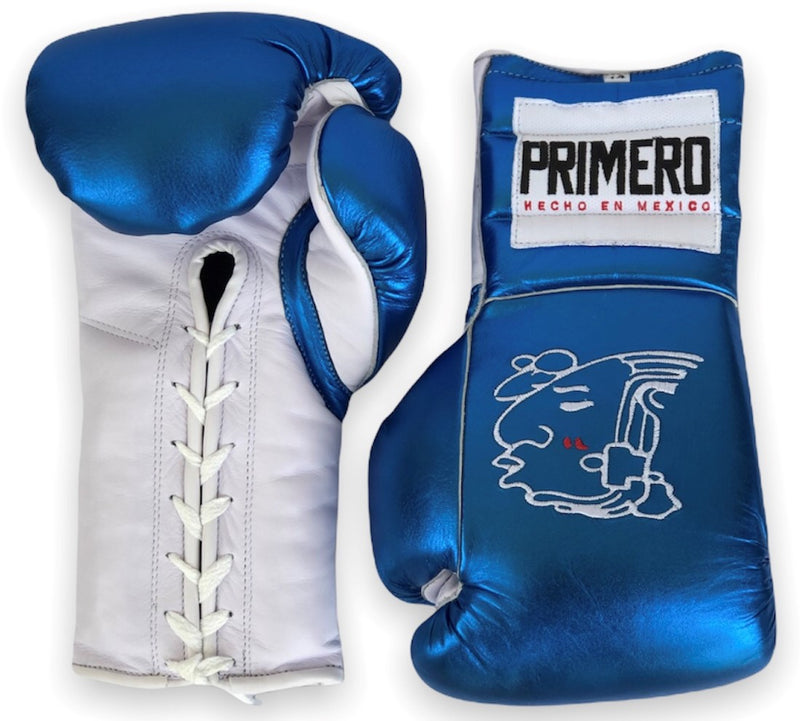 Blue Metallic Professional Training Gloves